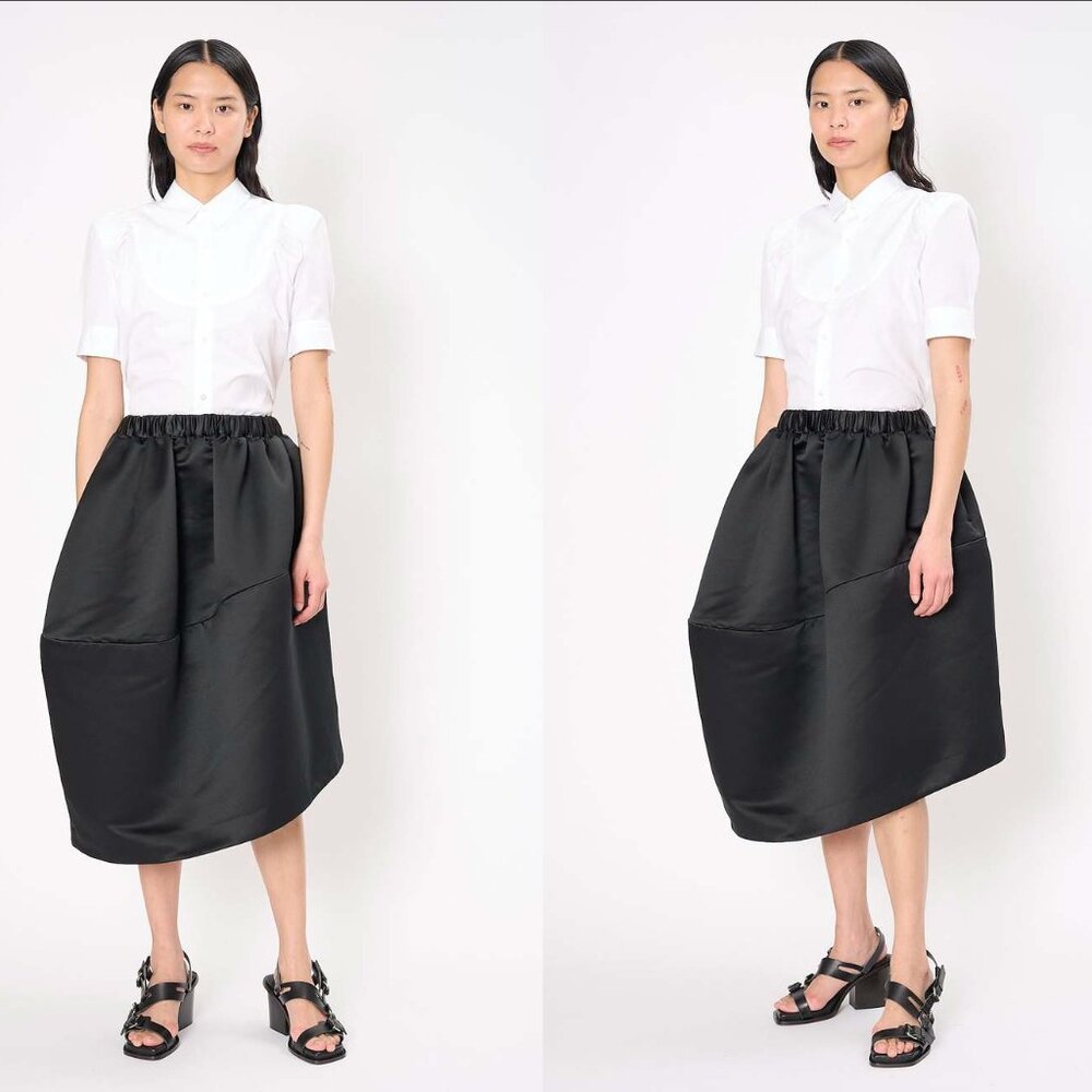 NEW - COMME DES GARCONS Asymmetric Satin Skirt in Black